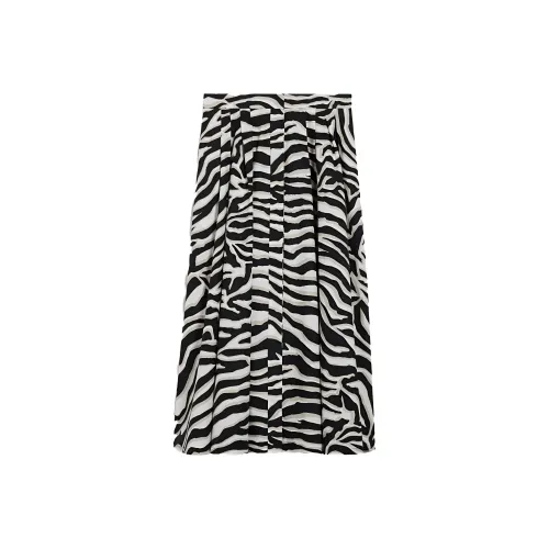 MaxMara Studio Черный/Белый Женские Повседневные Длинные Юбки