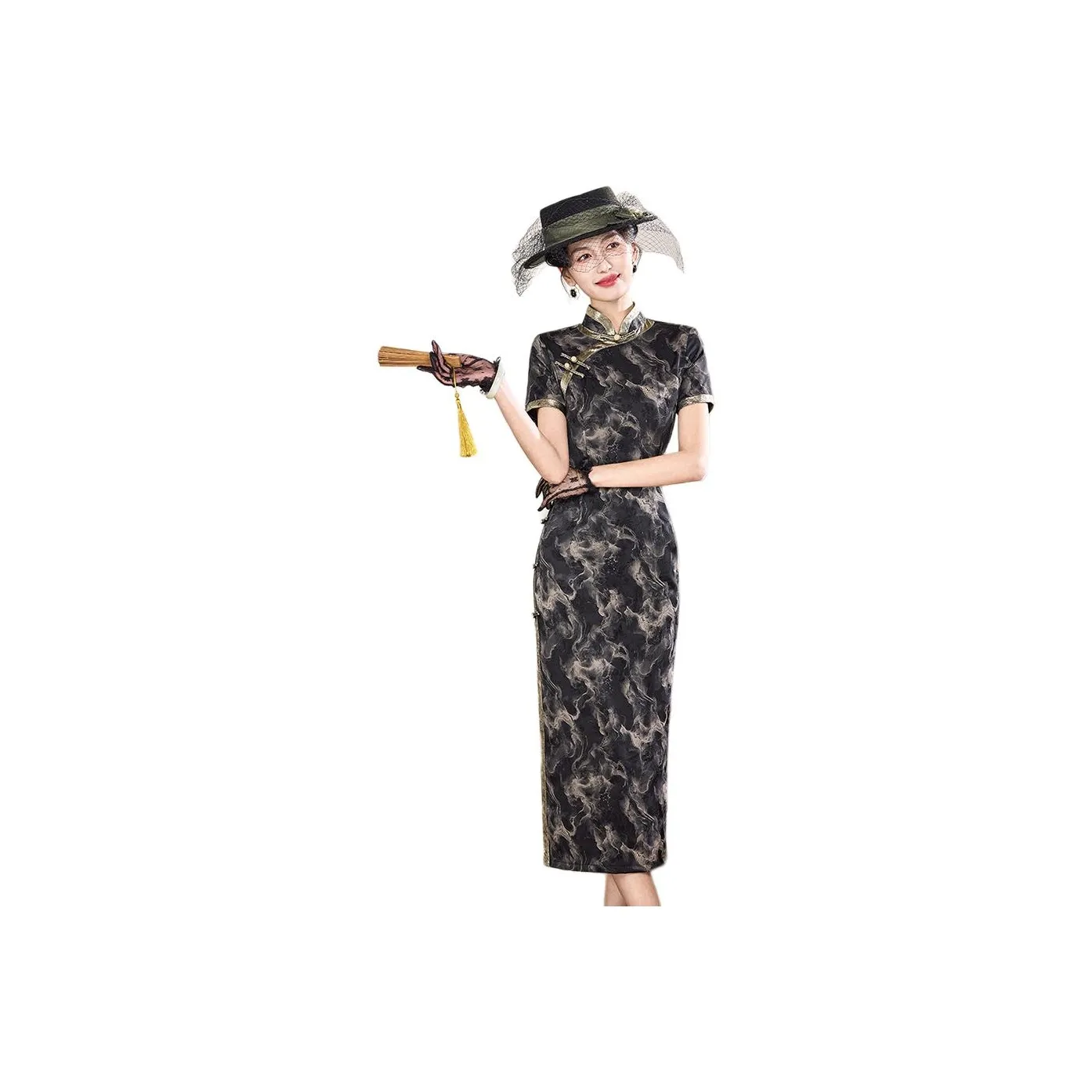 ENEESSI Cheongsam Women's Black