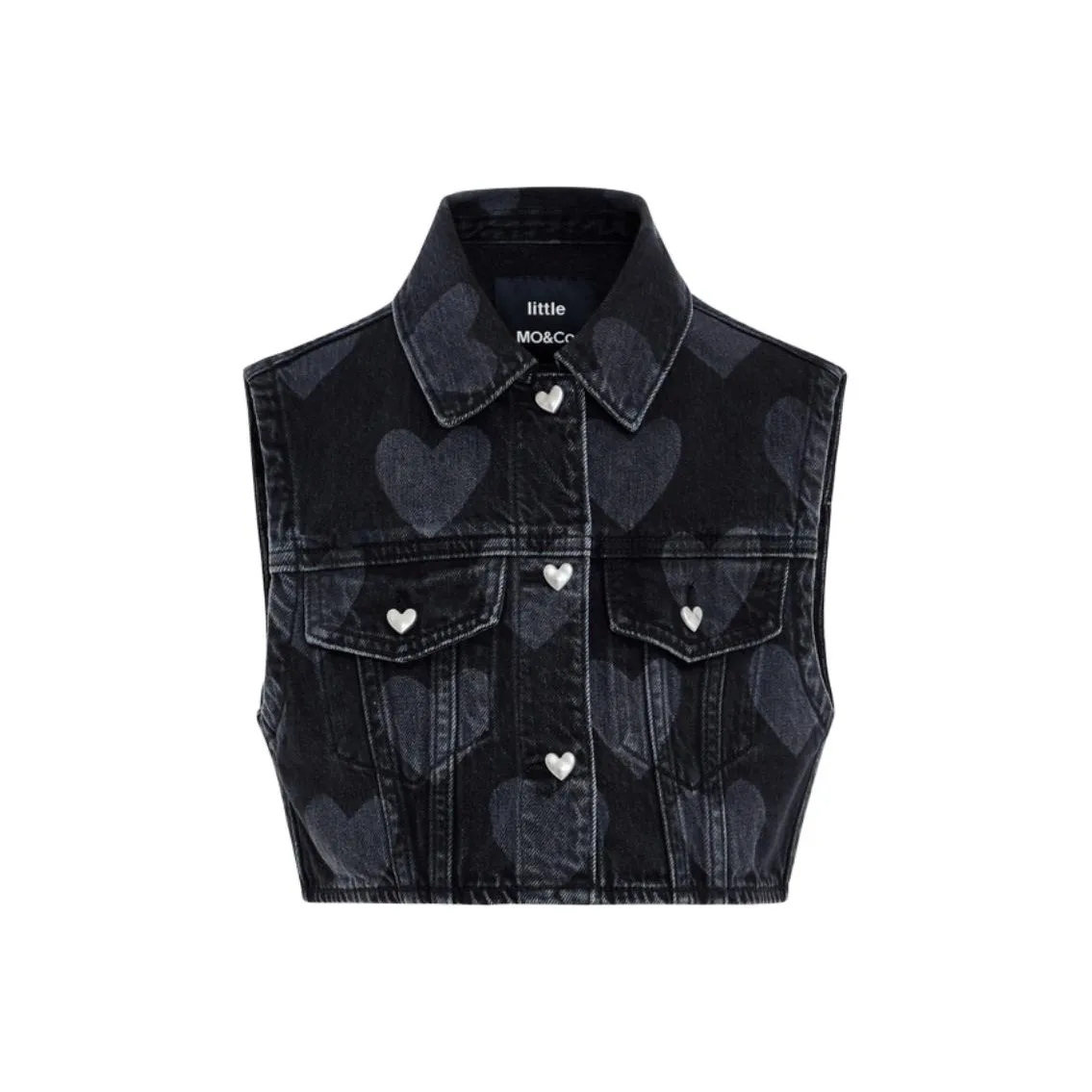 Little MO CO. Джинсовая куртка цвет черный детская