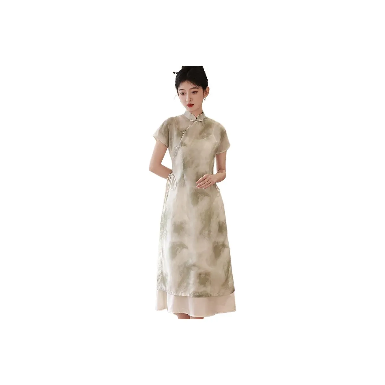 ENEESSI Cheongsam Women's Apricot