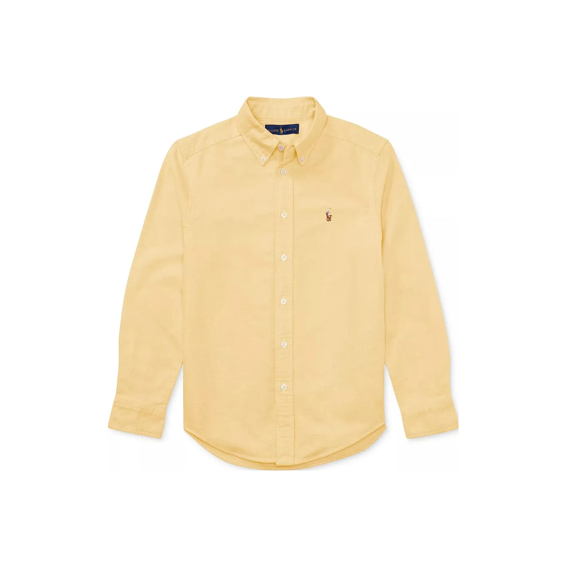 Polo Ralph Lauren SS23 Однотонная рубашка весенне-осенняя для детей желтая