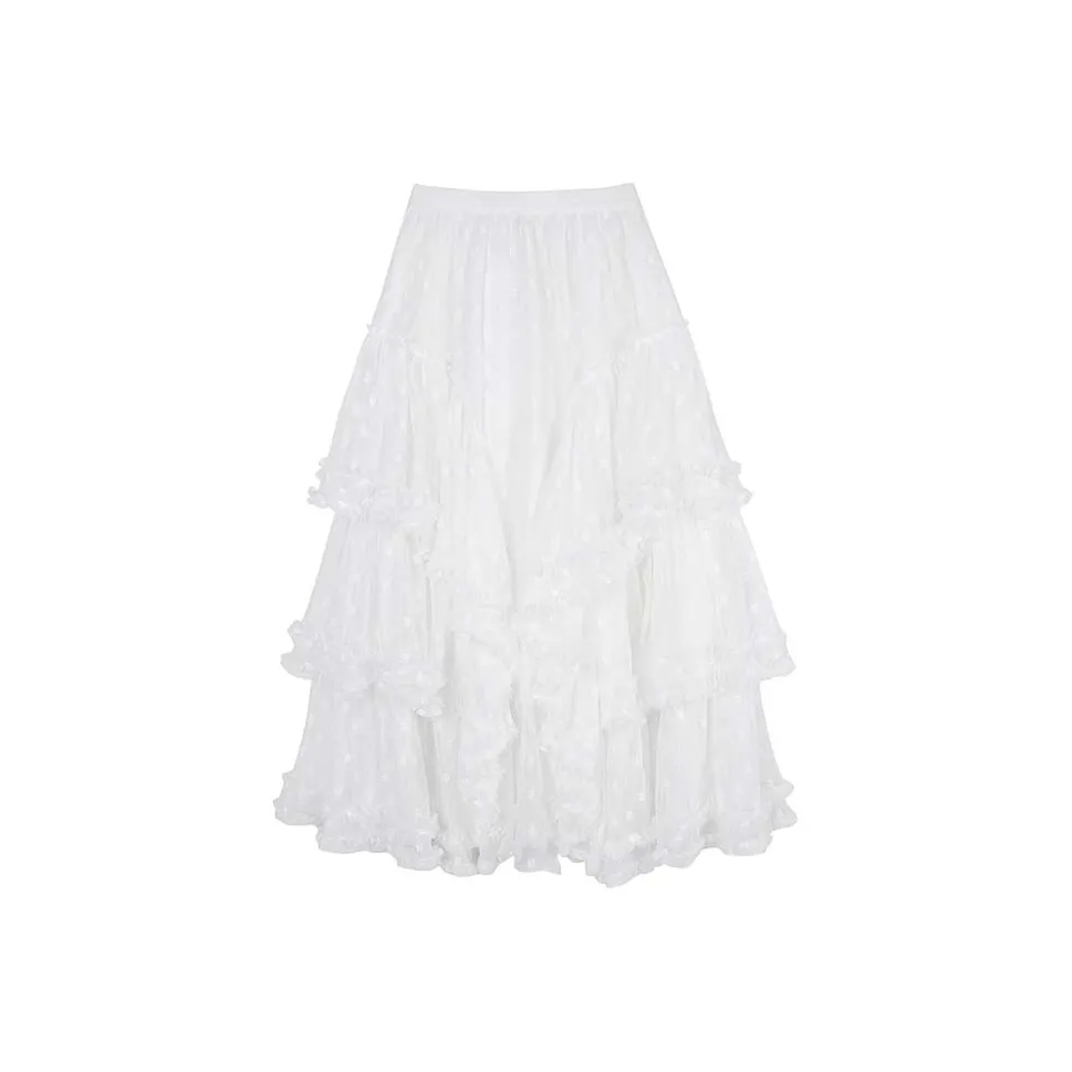 BDGU Повседневный Длинный Юбка Женская Белая