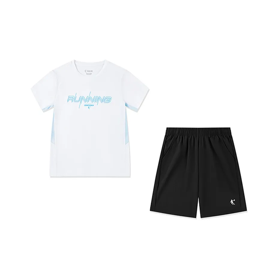 QIAODAN Повседневная спортивная одежда SS25 Белый Черный Подростки