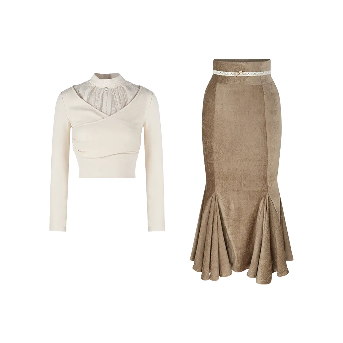 ONEPASS Комплект с юбкой Женские Абрикос