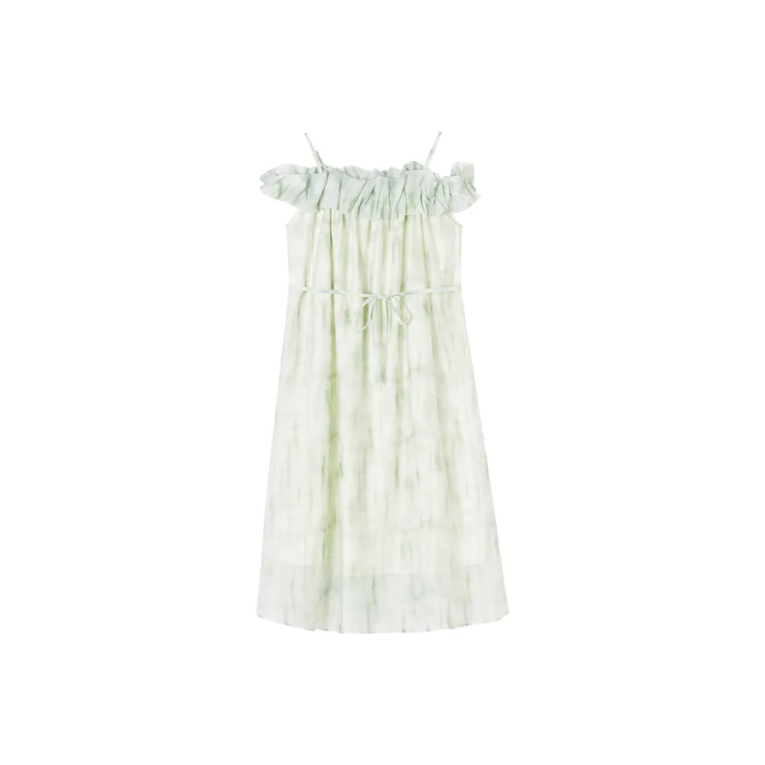 XIANGYING Юбка-платье Женское Зеленый Цветочный