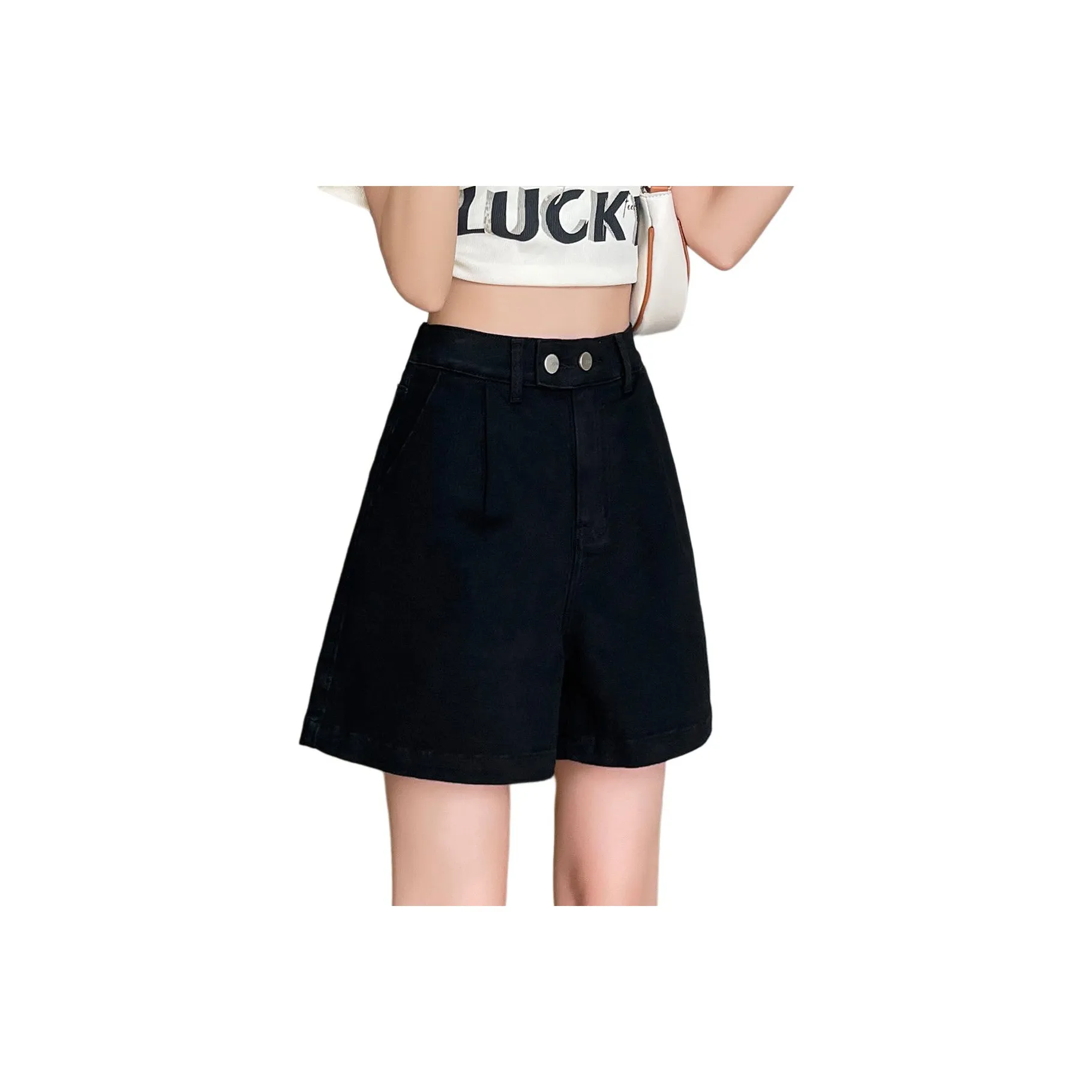 JEANSWEST High Rise Slimming Breathable Commute Versatile Casual Comfortable Petite Straight Fit Summer Women's