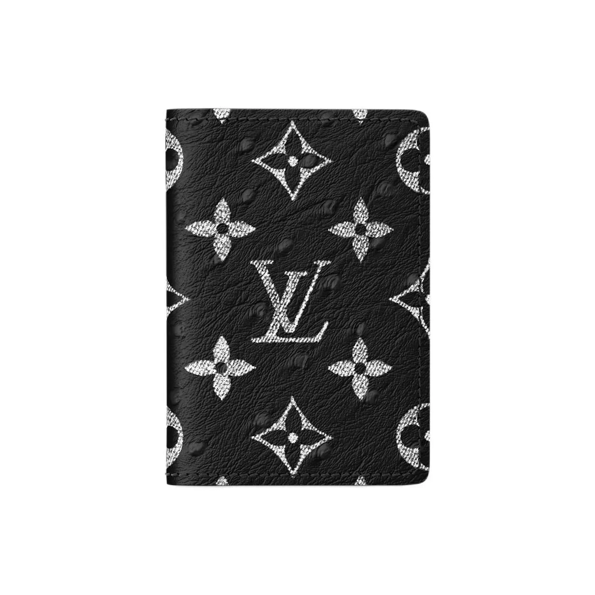LOUIS VUITTON Leather Card Holder Men's Black