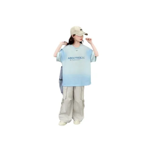 Деревянные дома Небесно-голубой Kids T Рубашки
