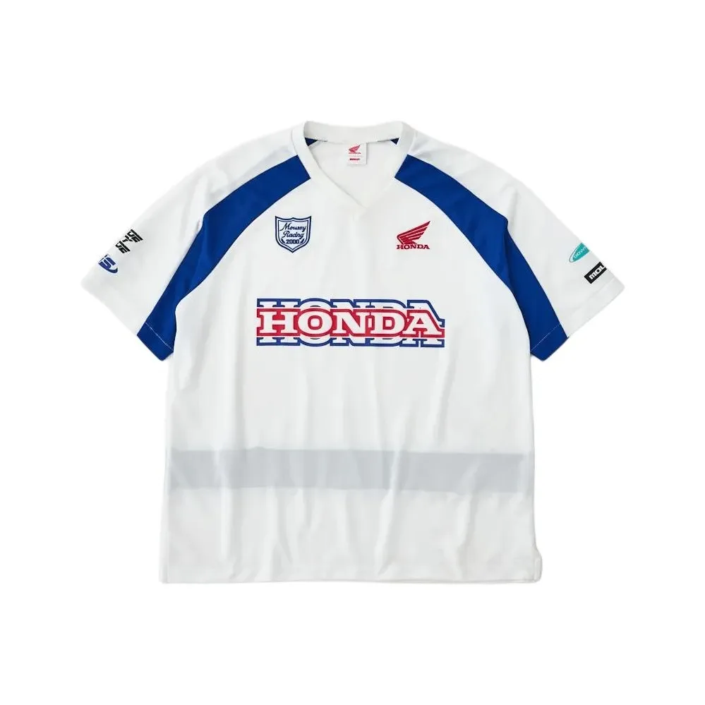 MOUSSY HONDA Коллаборация Белая Женская Гоночная Футболка