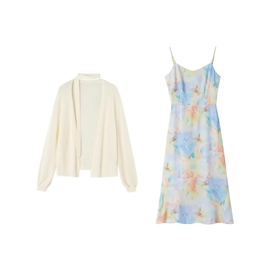 HDFULERN Skirt Set Women's Yellow Flower