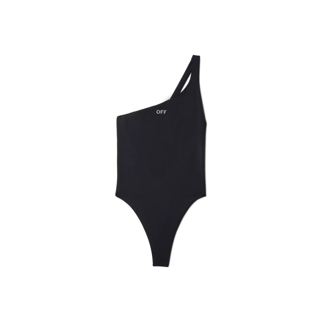 OFF WHITE Logo Embroidered One Shoulder Swimsuit