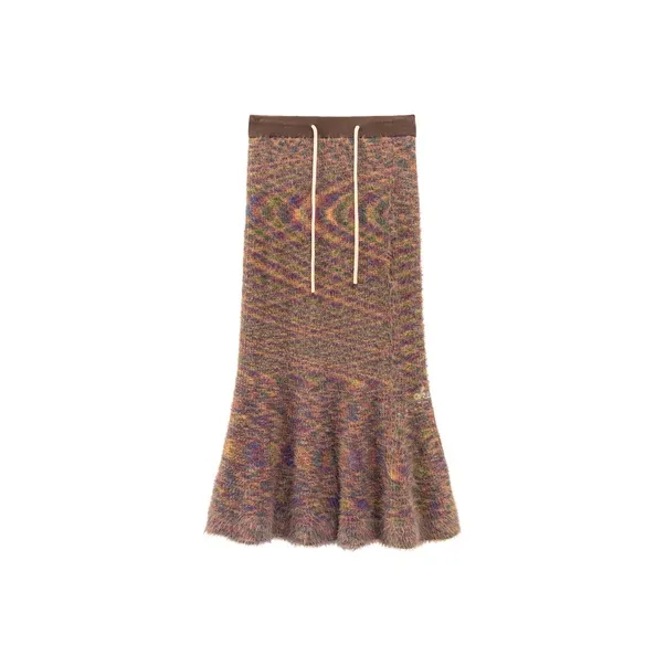 CHUU Повседневный Длинный Юбка Женские Фиолетовый Tie Dye