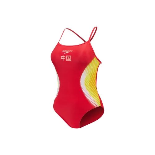 Speedo Красный/Желтый Женские Ван-Пис Купальники