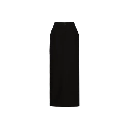 WARDROBE.NYC Черная женская повседневная длинная юбка