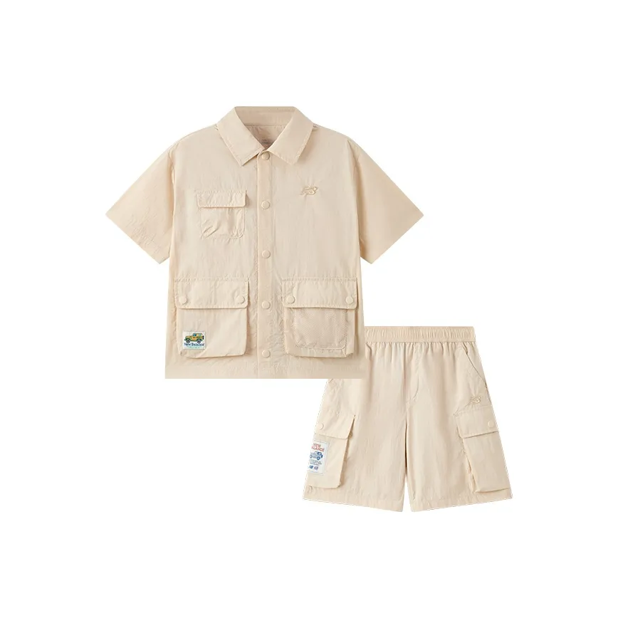 New Balance совместная продукция Повседневная спортивная одежда Бежево-желтый для детей 3-7 лет