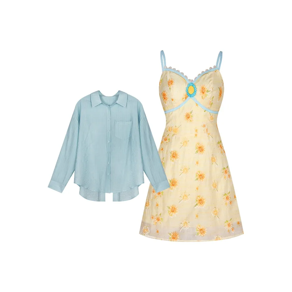 Annie The Темный Child Комплект с юбкой Женская рубашка + Желтое платье-камзол