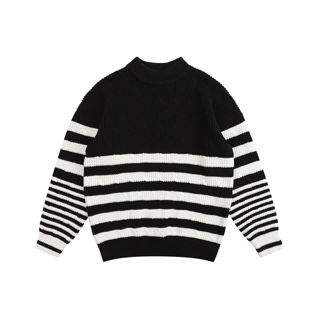 Pure And Good Свитер Черный Белый Полосы Подростки
