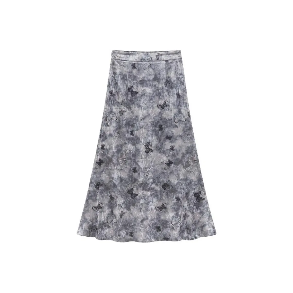 XWI Повседневный Длинный Юбка Женская Серебряная Серый