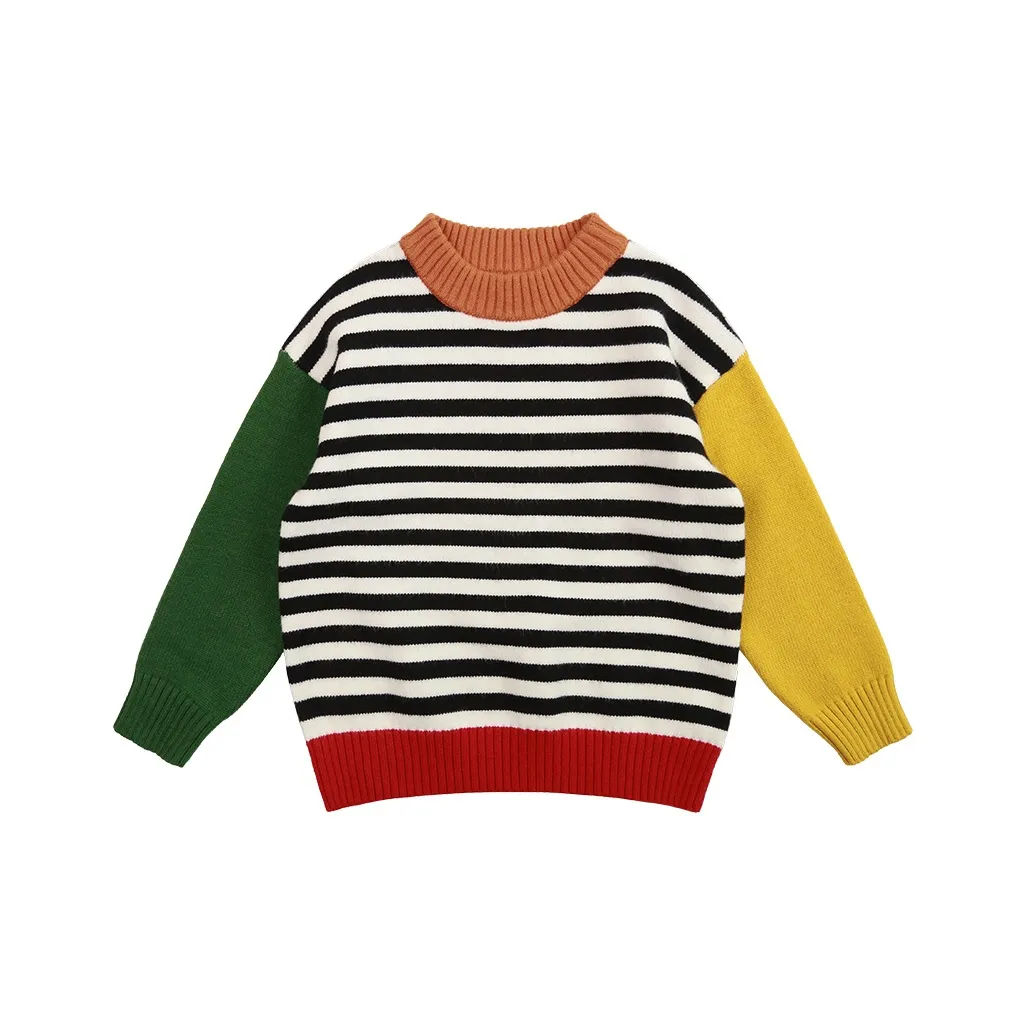 Pure and Good Свитер Черно-белые полосы Дети Возраст 3-7 лет