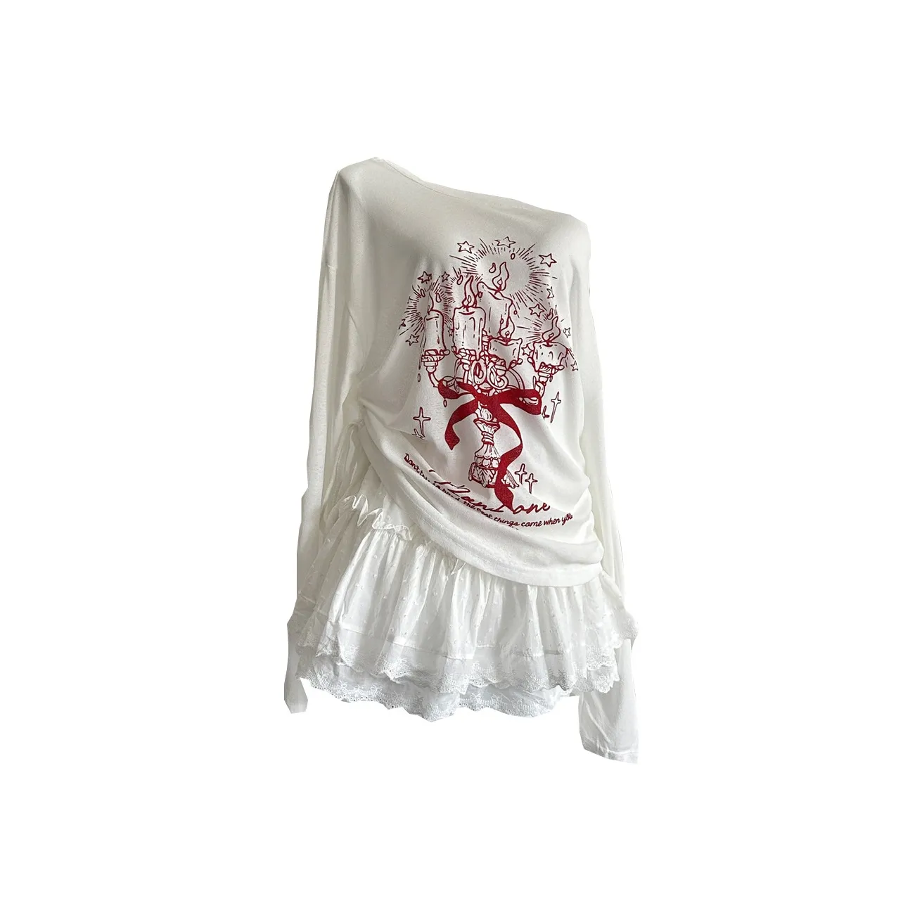 TIBINB Комплект с юбкой Женская Белая Двухкомпонентный комплект