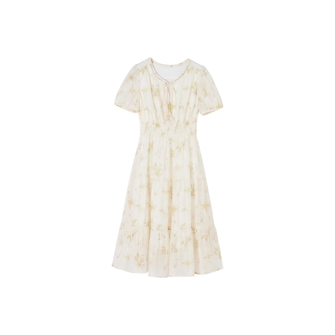 XIANGYING Short Sleeved Dress Women's Yellow