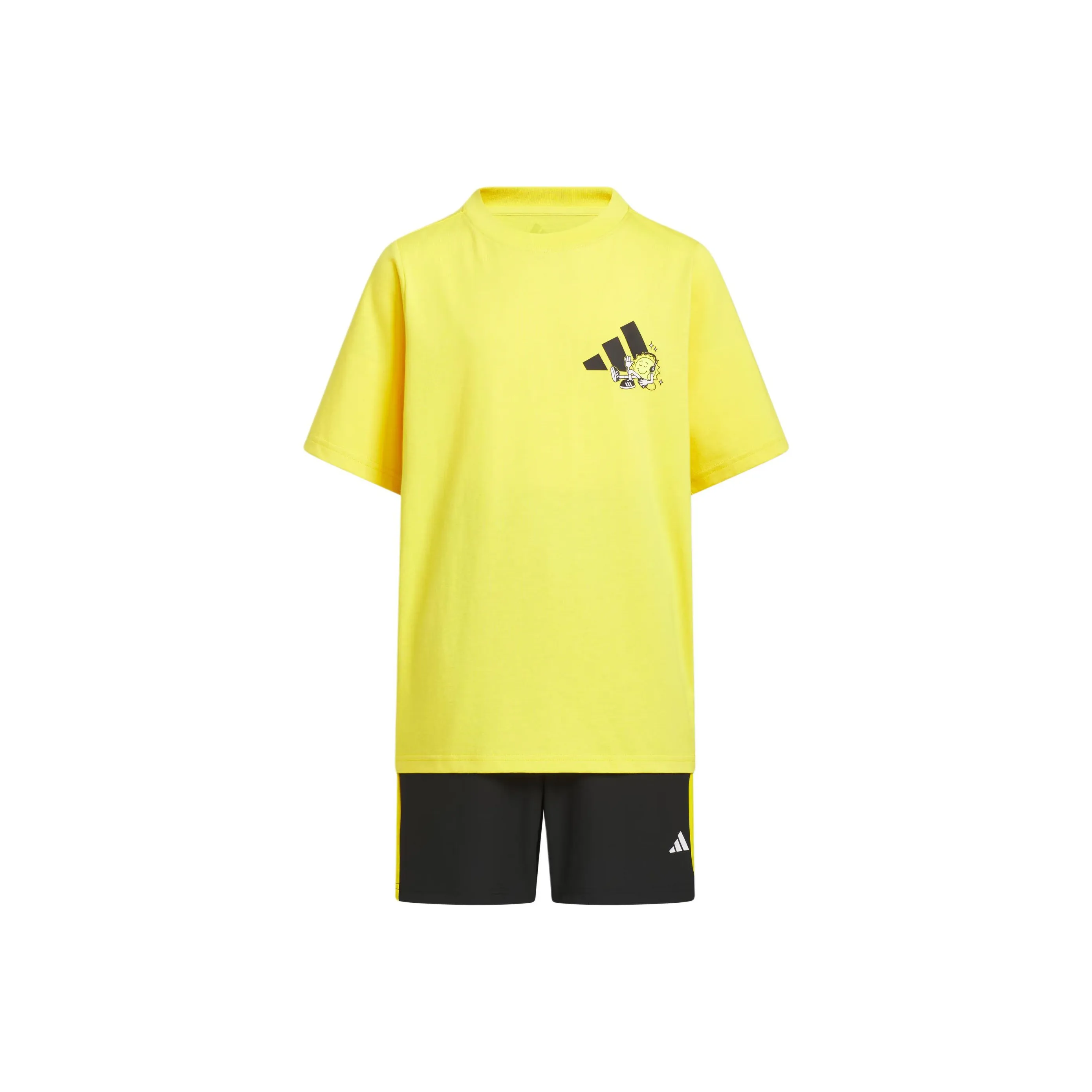 Adidas Повседневная спортивная одежда Graphic Tee Набор Желтый черный для детей 3-7 лет