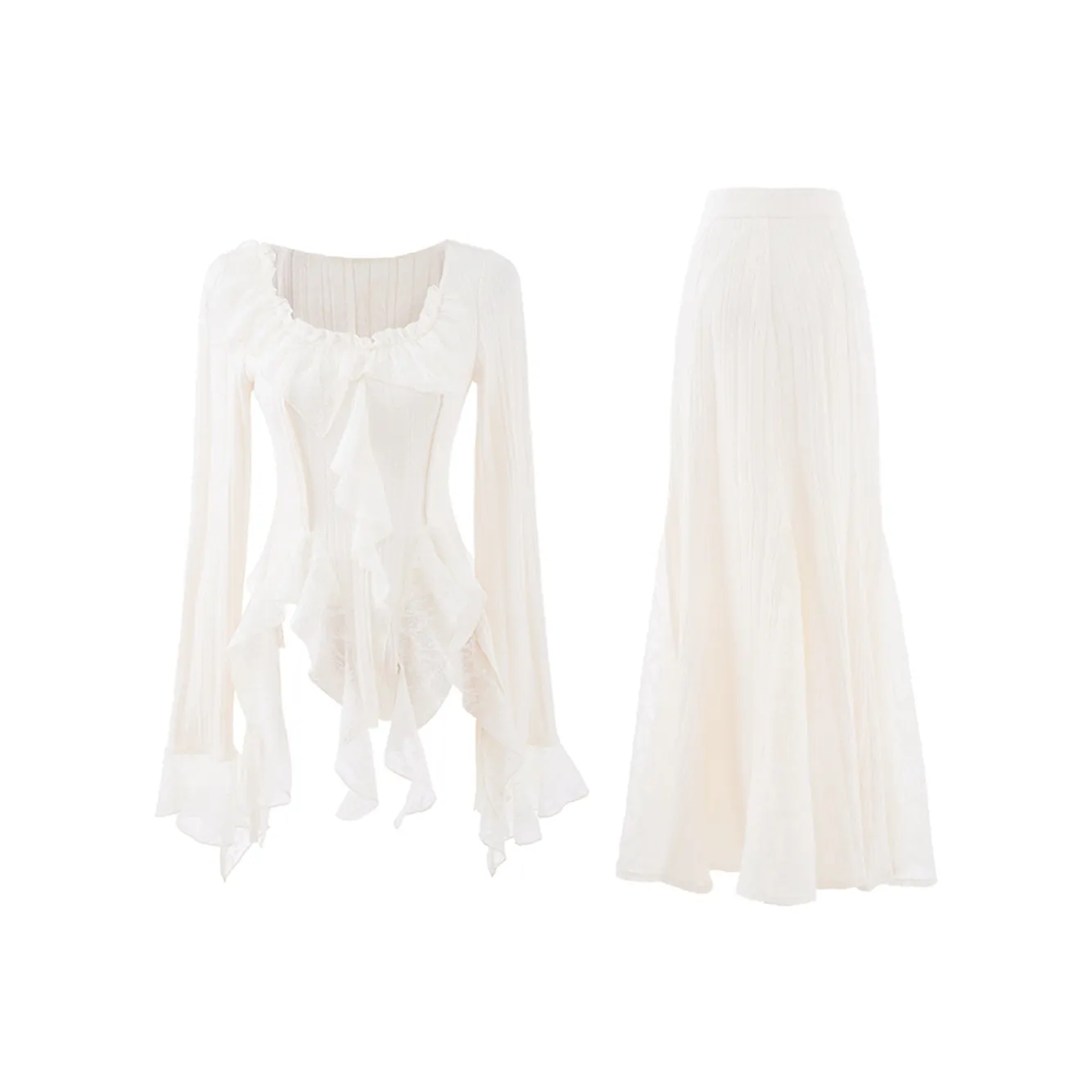 COVER TIME Skirt Set Women's Apricot