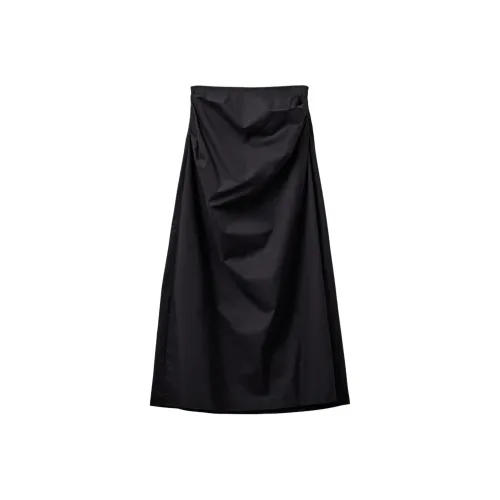 The. garment Черная женская повседневная длинная юбка