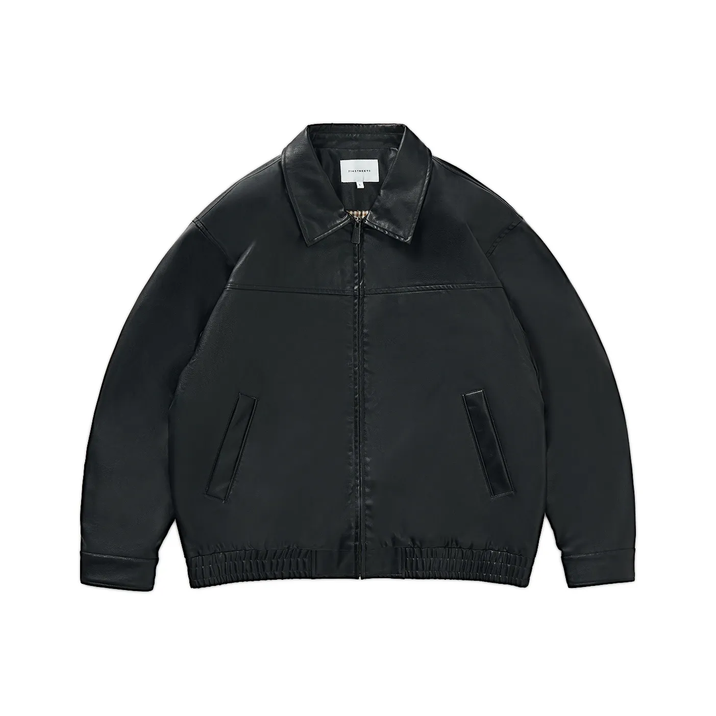 714STREET Leather Jacket Thickened Puffer Jacket Unisex