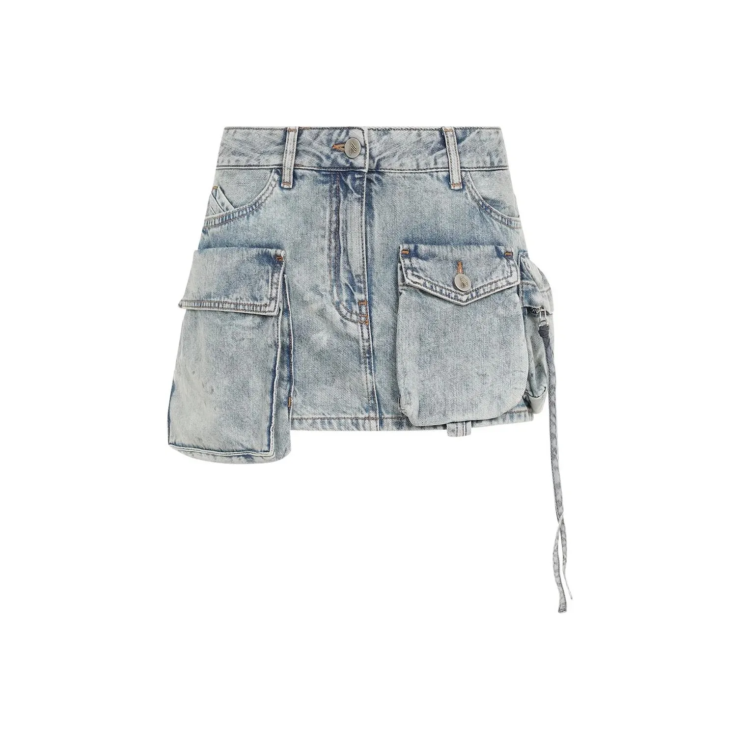 The Attico Fay Bleach wash Mini Skirt