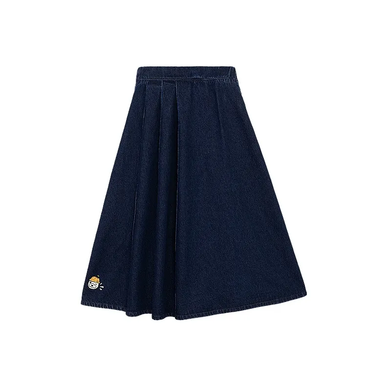 B.Duck Повседневный Длинный Юбка Женская Темно-синий