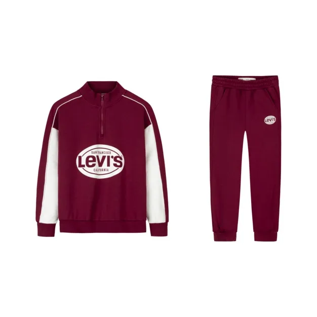 Levi's Толстовка Брюки Двухкомпонентный Комплект Повседневная Спортивная Одежда Травяной Красный Для Дети Возрастом 3-7 Лет