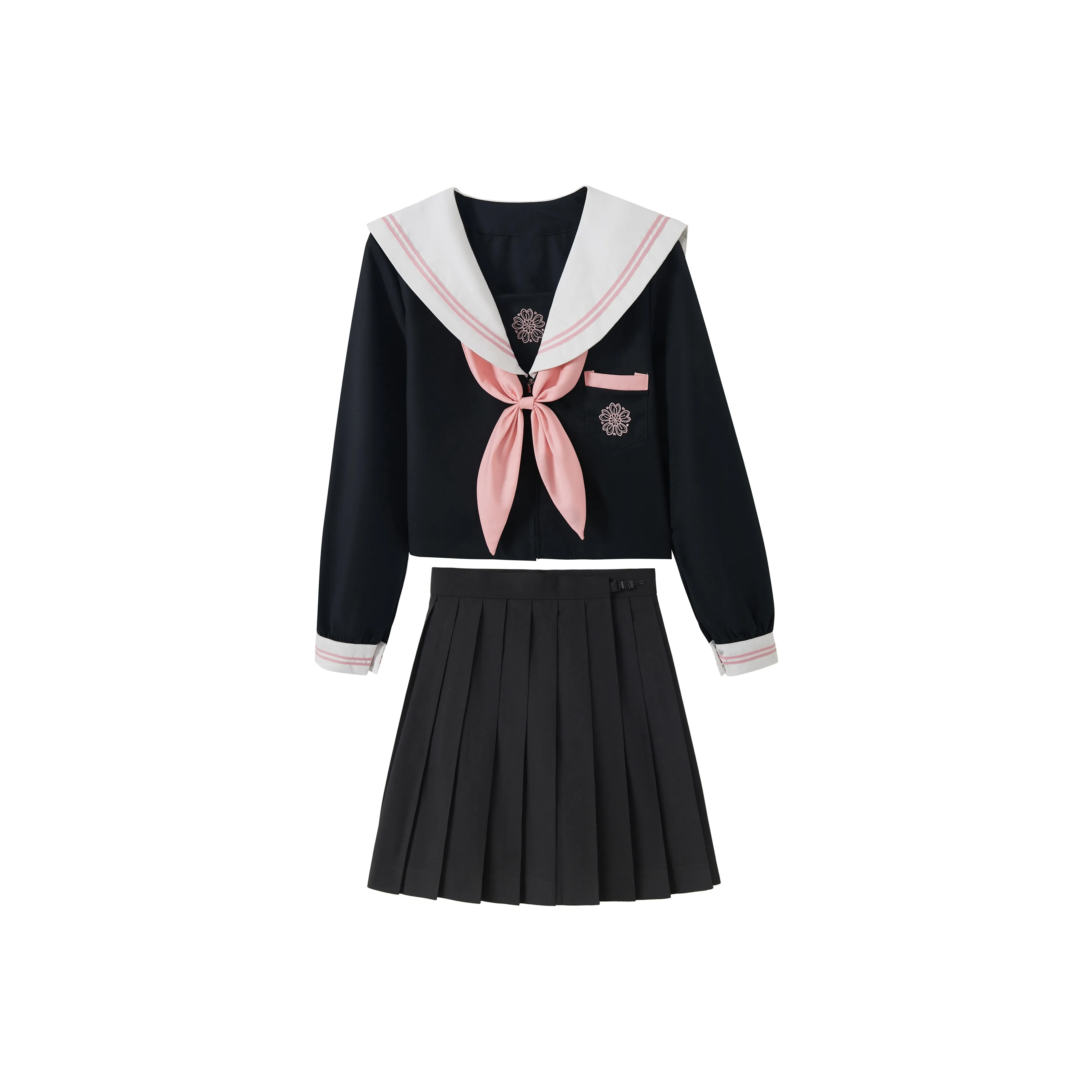 KAZAN Темно-синий Розовый Бант Длинный Рукав Матроска Женская Униформа