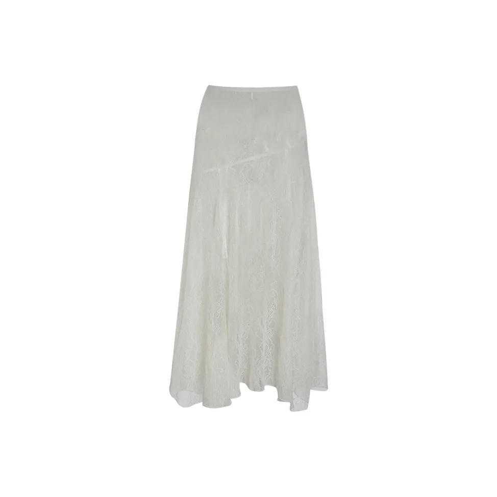 Little Pull Повседневный Длинный Юбка Женская Экрю