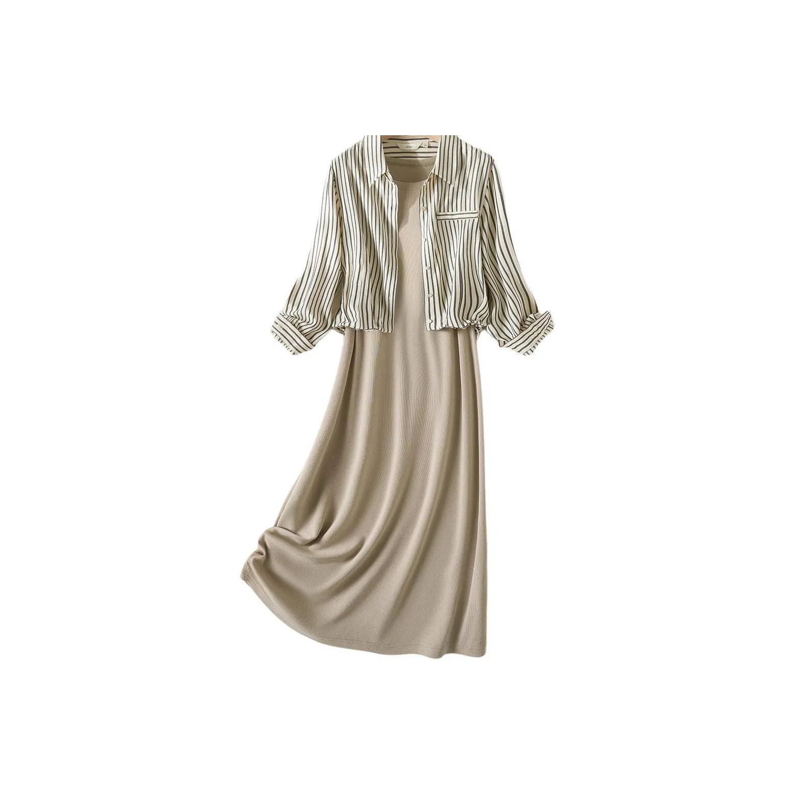IHIMI Skirt Set Women's Light Khaki
