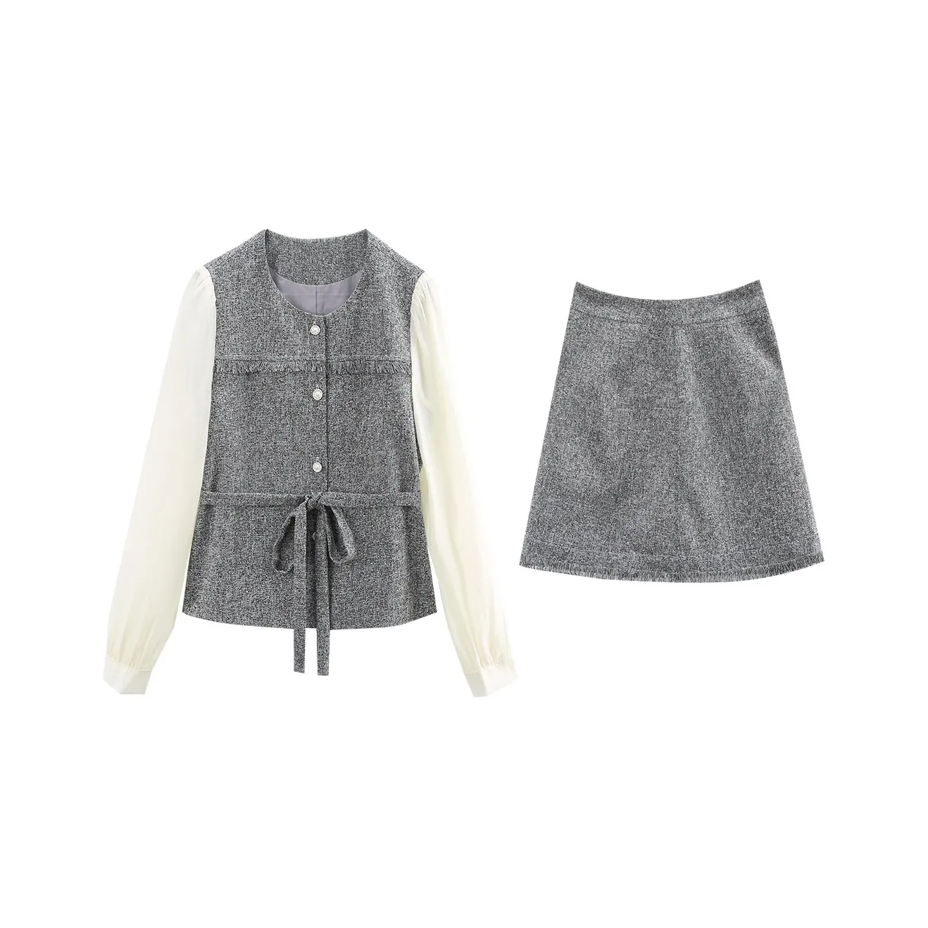 A Paradise For Awakening Skirt Set Women's Gray