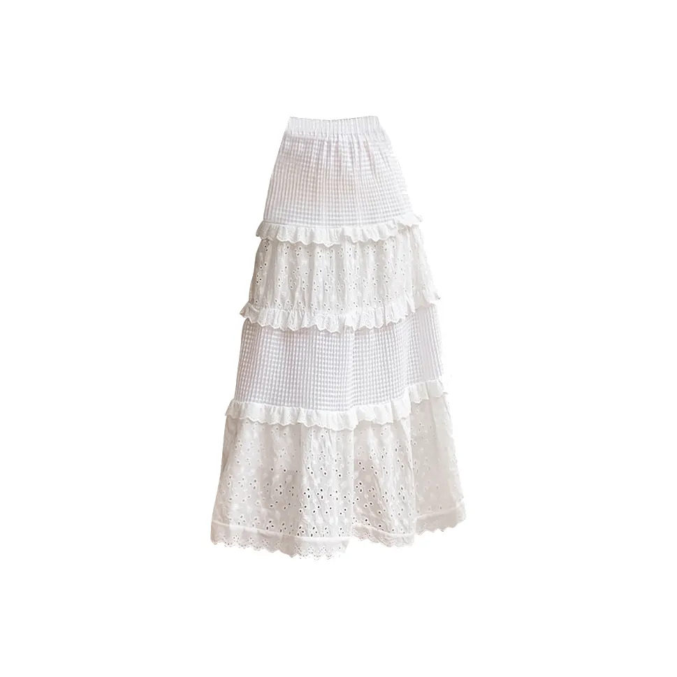 Bird of Aussie Повседневный Длинный Юбка Женская Белая