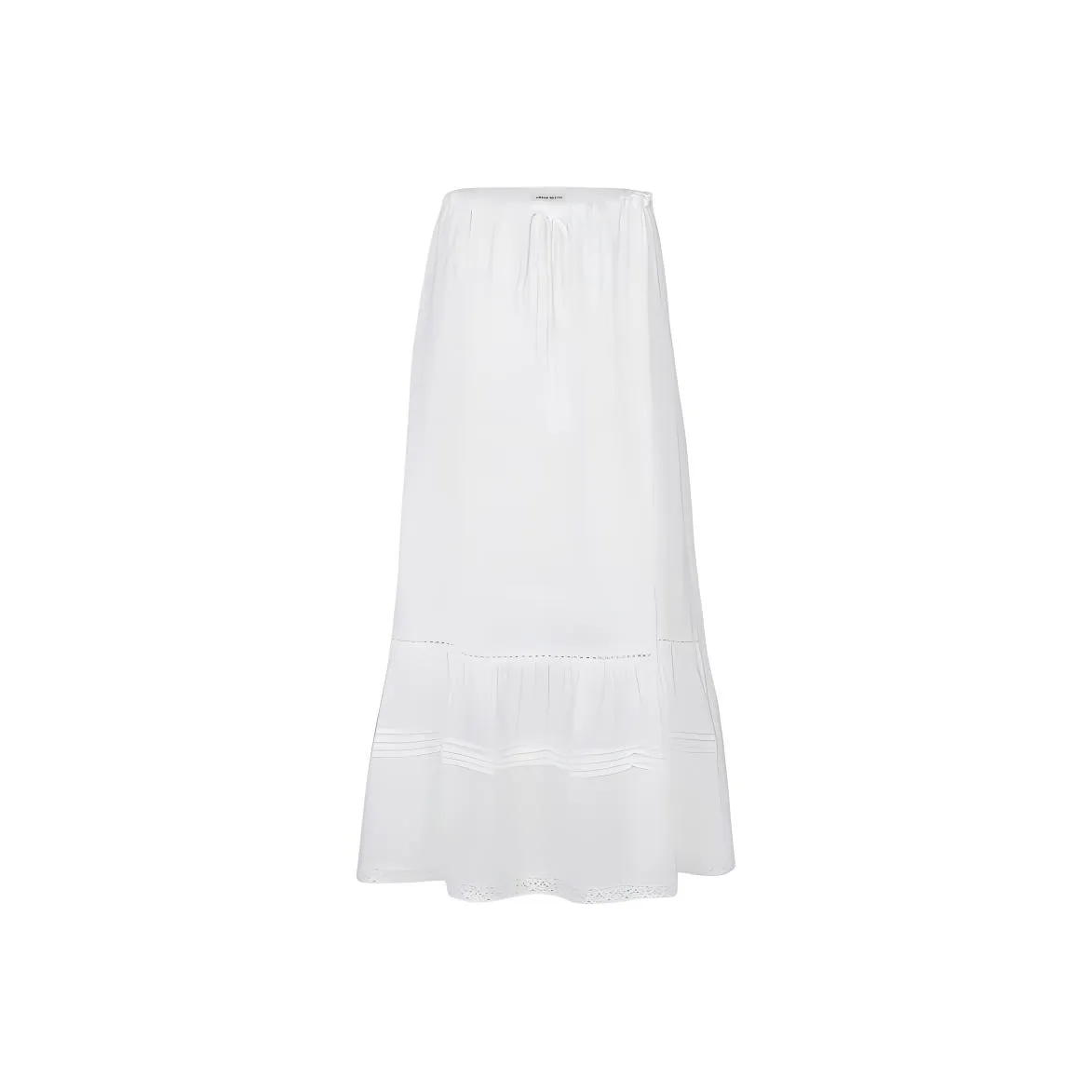 URBAN REVIVO Boho Style Casual Long Skirt Women's Raw White
