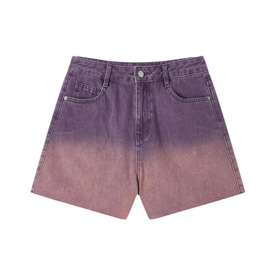 EICHITOO Denim Shorts Women's Dark Purple Gradient