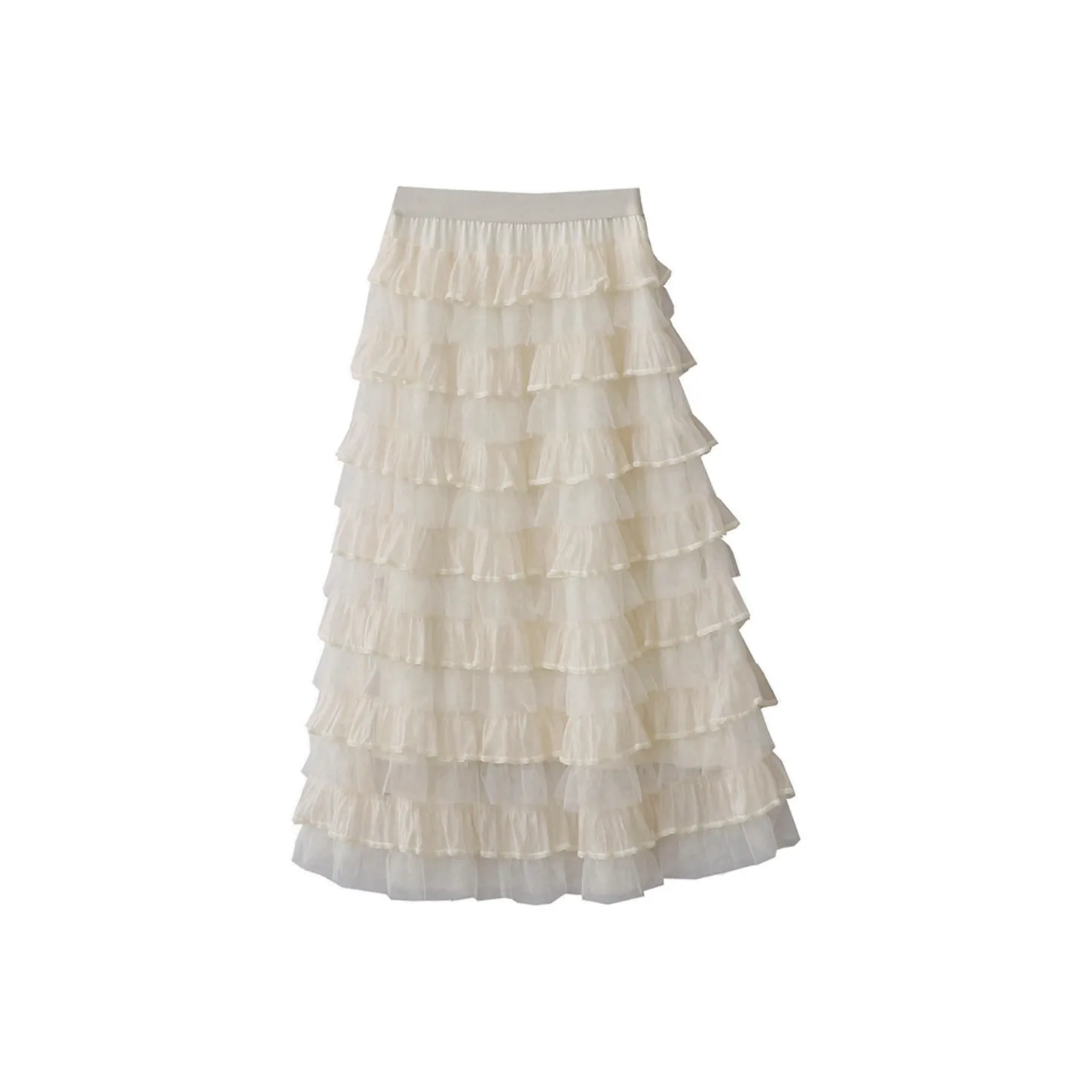 FLIM Повседневный Длинный Юбка Женская Бежевая Абрикосовая