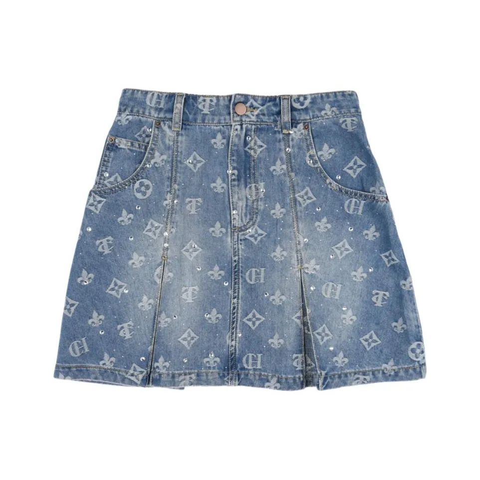 TCH Джинсовые короткие юбки Женские Джинсовый синий