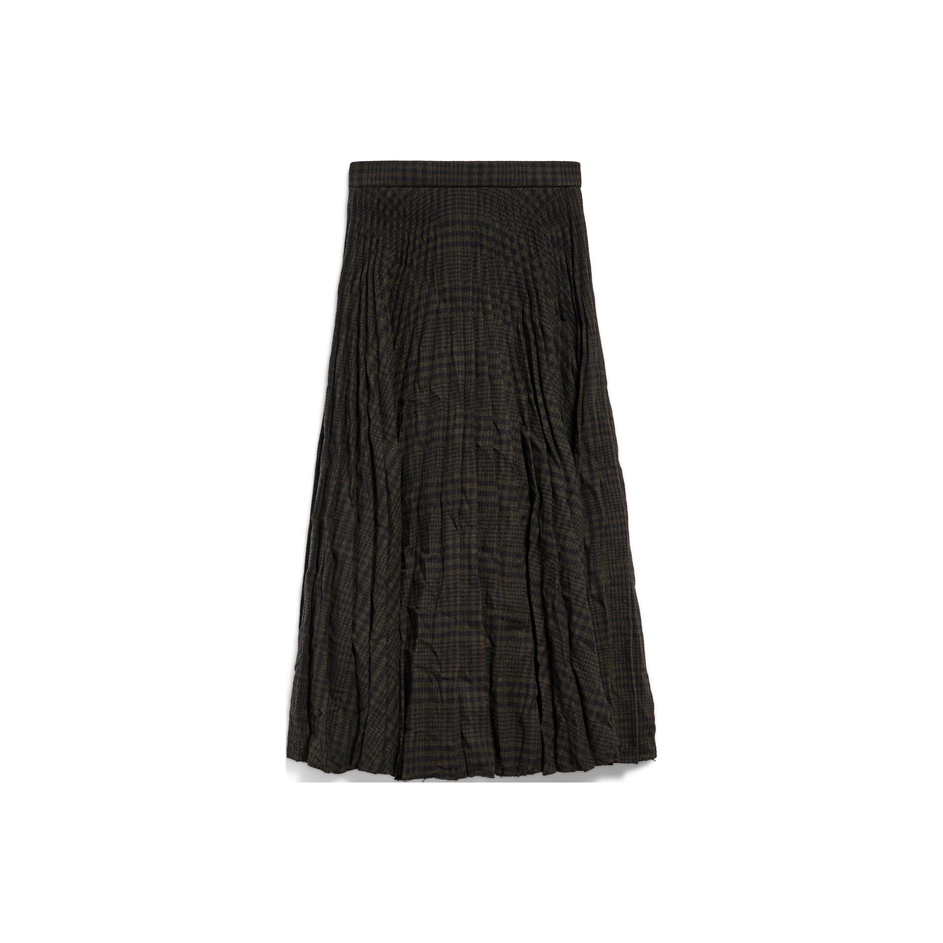 Balenciaga Crinkled Pleated Midi Skirt