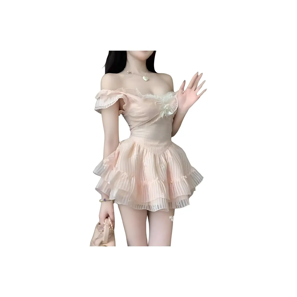 Floyen Tie-Dye Velvet Dress Skirt Set Women's Pink
