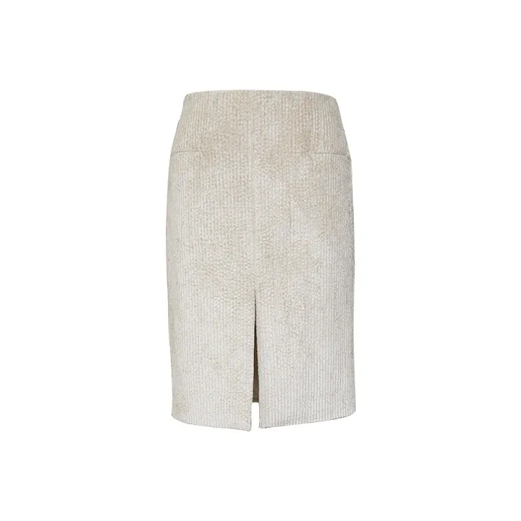 SIQIZ Casual Long Skirts Women's Ecru