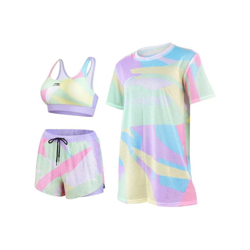 Подкладка Двухкомпонентный Купальник Женский Розовый Цветочный Комплект Купальника