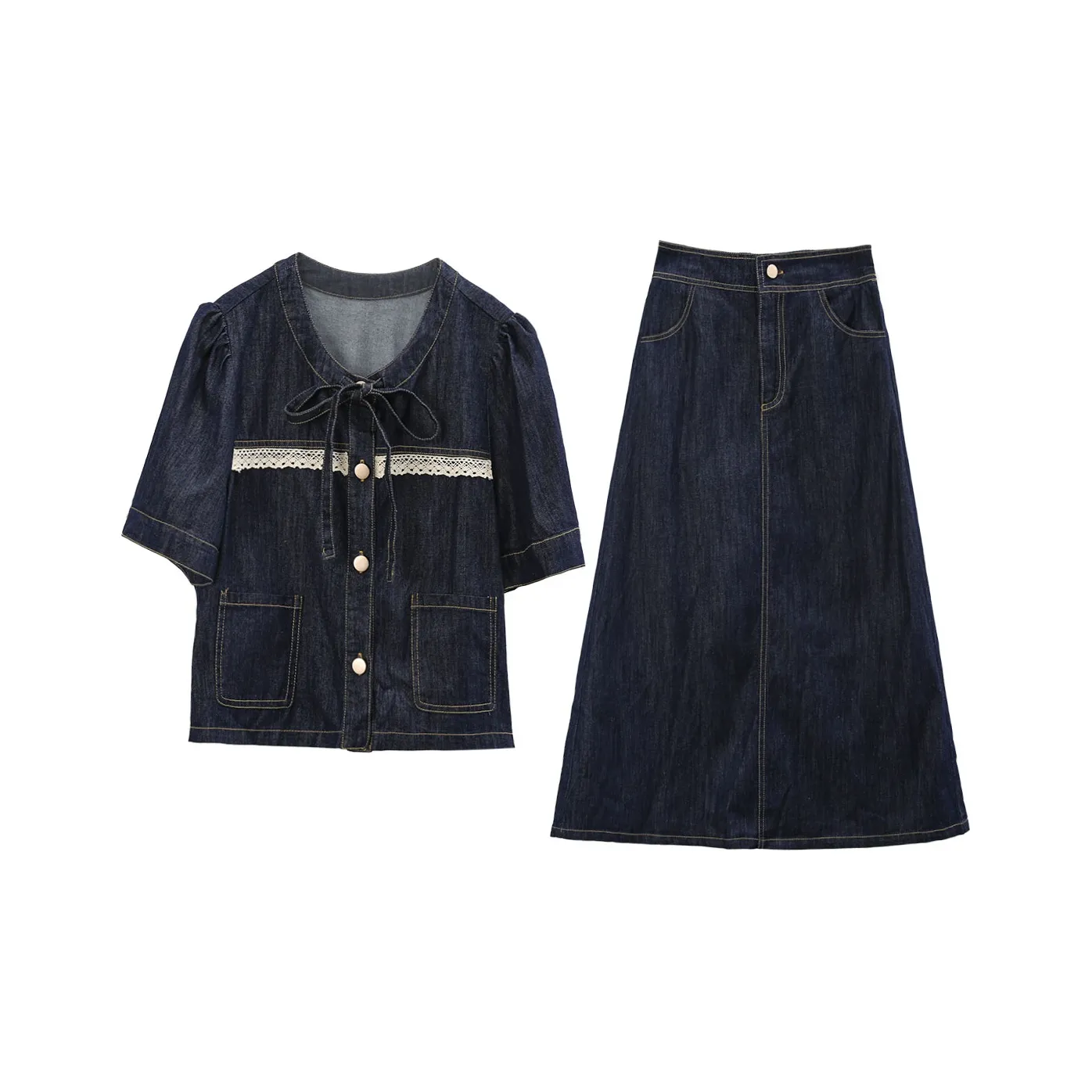A Paradise For Awakening Skirt Set Women's Denim Blue