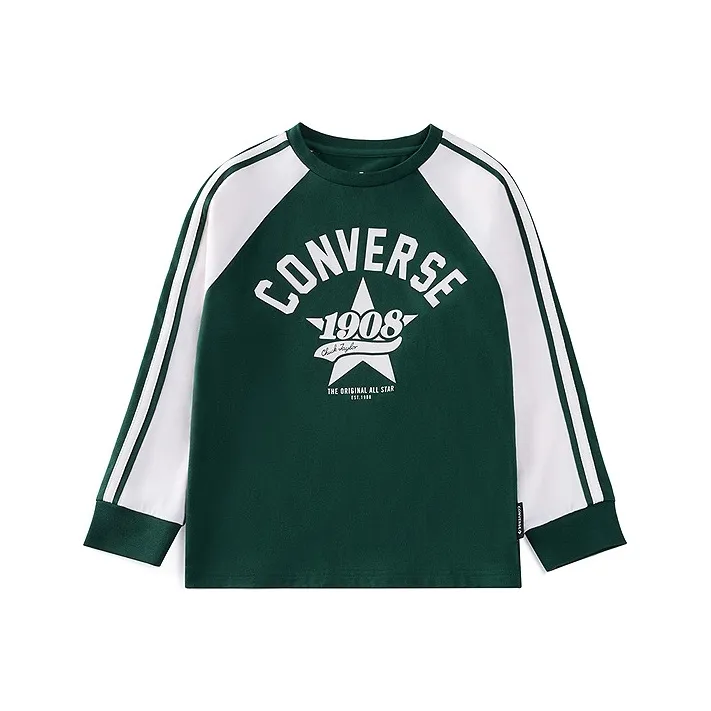 Конверс T-рубашка Чайно-зеленый для детей 3-7 лет