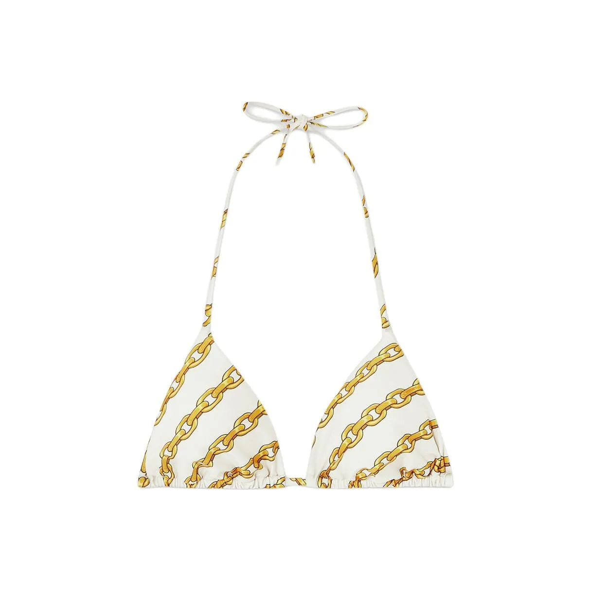 VERSACE Logo Triangle Cup Tie Fastened Bikini Top
