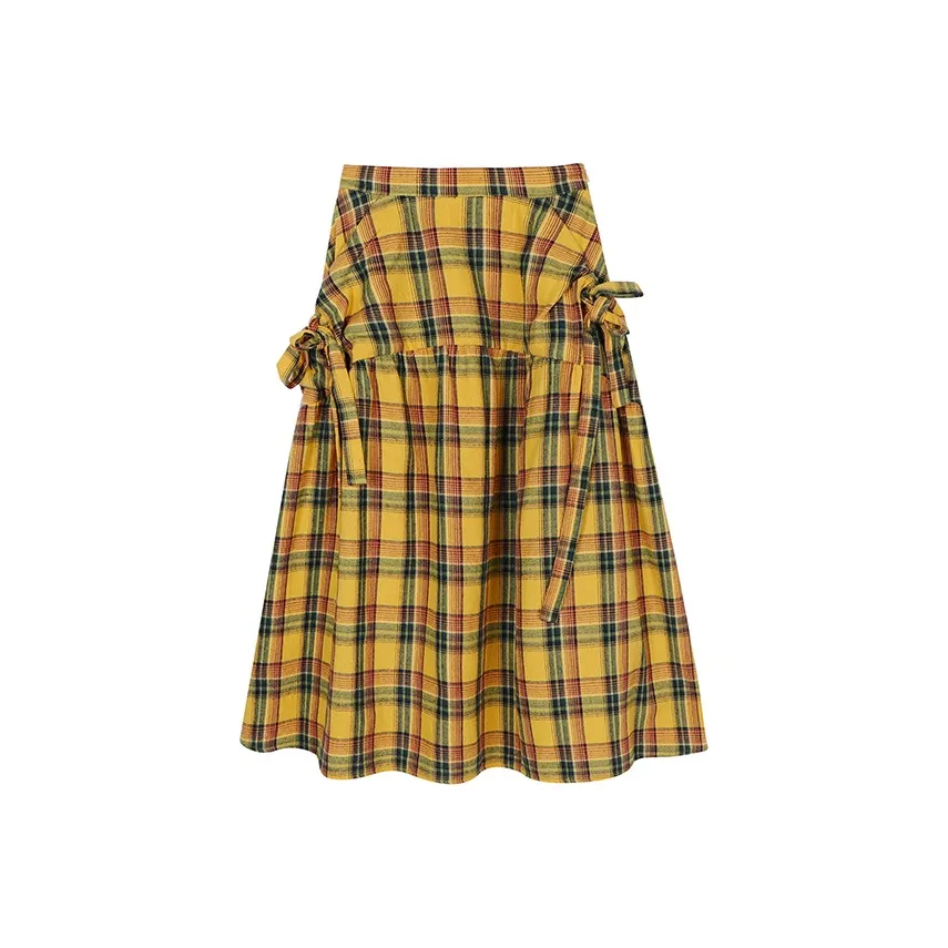 HeartyBite Повседневный Длинный Юбка Женские Желтый