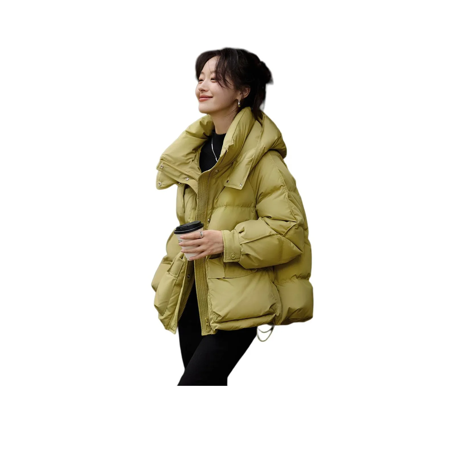 Mo Han Yi Mei Пуховик Женские Травяной зеленый